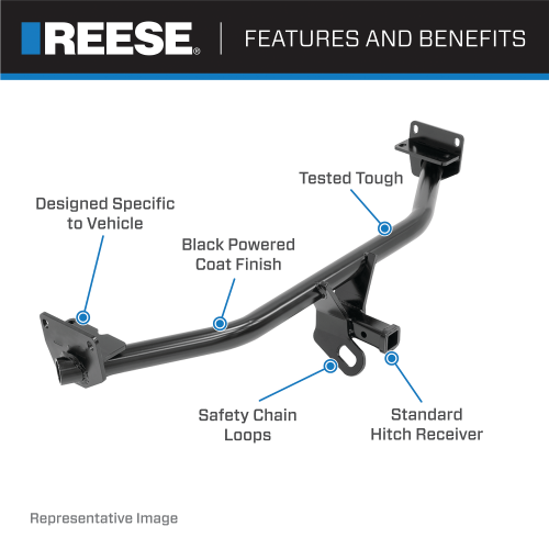 Fits 2000-2004 Subaru Outback Trailer Hitch Tow PKG w/ 4-Flat Wiring Harness + Draw-Bar + 1-7/8" + 2" Ball + Hitch Lock (For Sedan, Except Sport Models) By Reese Towpower