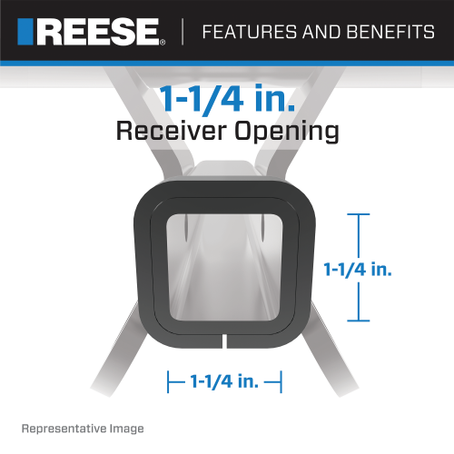 Fits 2005-2011 Mercury Mariner Trailer Hitch Tow PKG w/ Hitch Adapter 1-1/4" to 2" Receiver + 1/2" Pin & Clip + 60" x 24" Cargo Carrier Rack By Reese Towpower