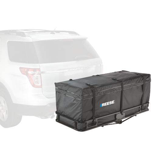 Fits 2022-2023 Mitsubishi Eclipse Cross Trailer Hitch Tow PKG w/ 60" x 24" Cargo Carrier + Cargo Bag + Hitch Lock By Reese Towpower