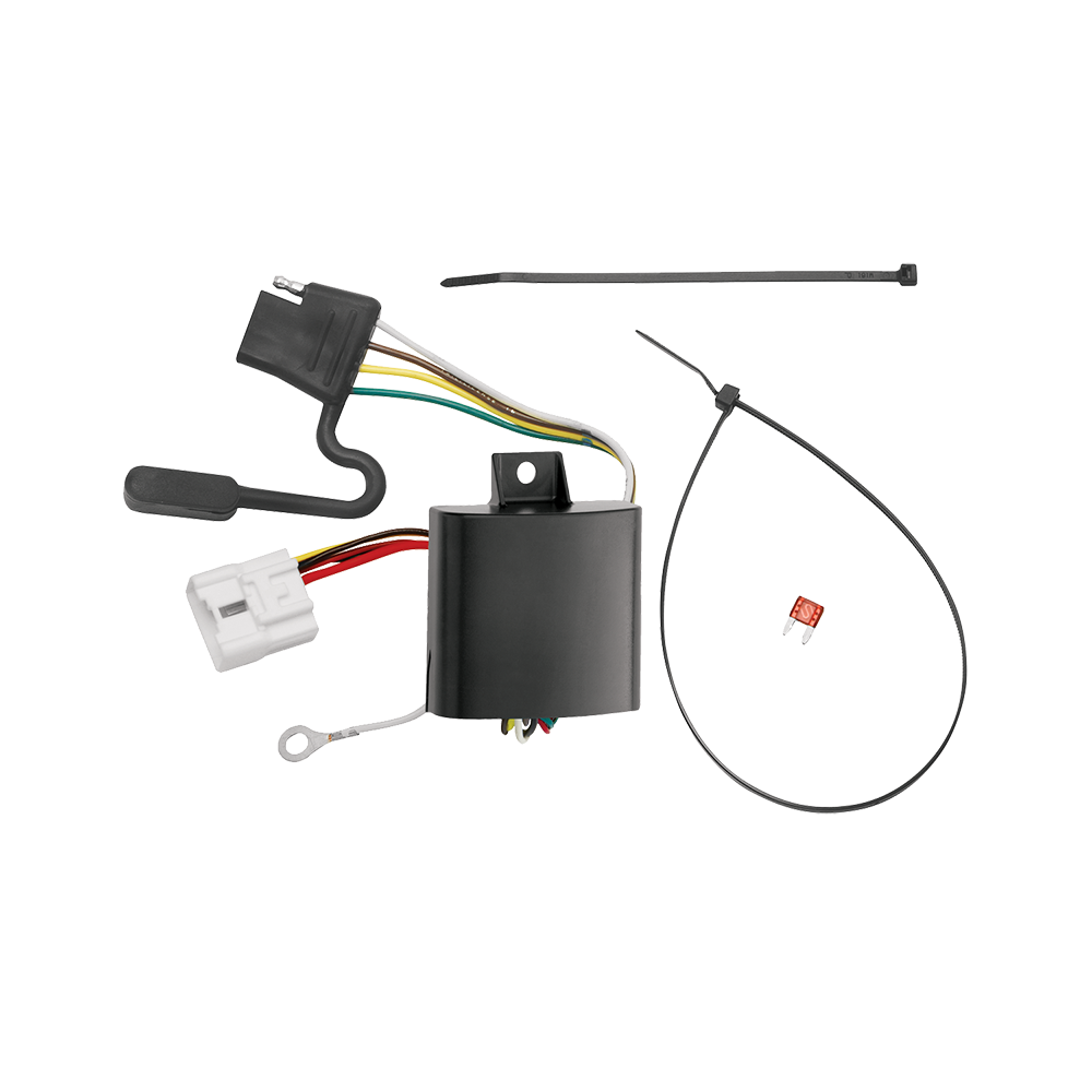 Se adapta al paquete de enganche de remolque Toyota Highlander 2004-2007 con arnés de cableado de 4 planos + soporte de bola de enganche de elevación ajustable con bola de 2" + pasador/clip + soporte de cableado de Reese Towpower