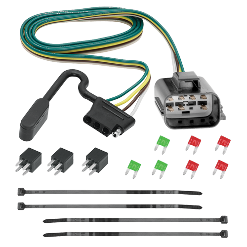 Se adapta al paquete de enganche de remolque Chevrolet Traverse 2013-2017 con cableado plano de 4 + soporte de bola con caída de 4" + bola de 2" + bola de 2-5/16" + soporte de cableado + bloqueo de enganche + cubierta de enganche de Draw-Tite