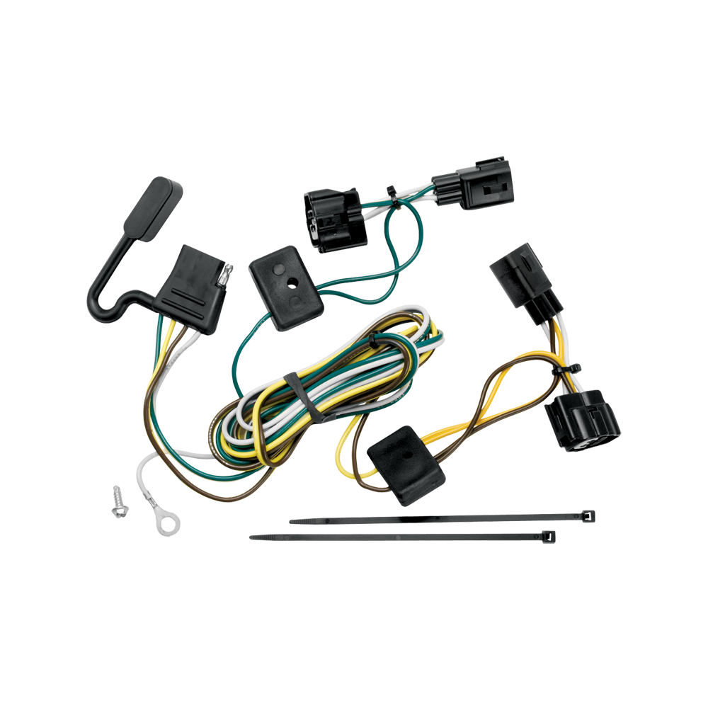 Se adapta al paquete de enganche de remolque Jeep Wrangler 1998-2006 con cableado plano de 4 + soporte de bola con caída de 4" + bola de 2-5/16" de Draw-Tite