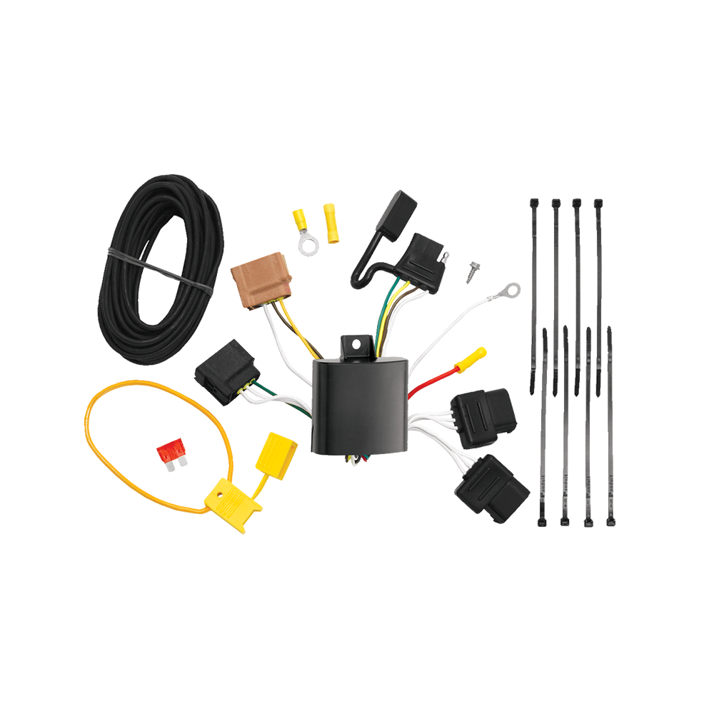 Se adapta al paquete de enganche de remolque Ford Fusion 2010-2012 con arnés de cableado plano de 4 + soporte + probador de Reese Towpower