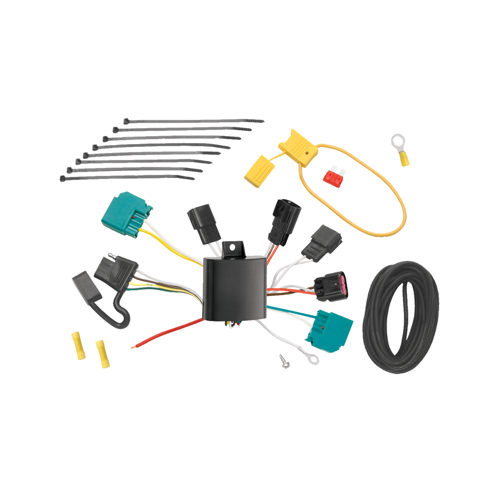 Se adapta al paquete de enganche de remolque Dodge Journey 2009-2009 con cableado plano de 4 + soporte de bola con caída de 4" + bola de 2" de Draw-Tite