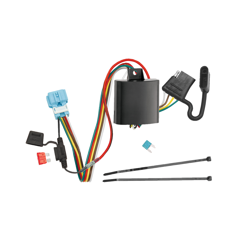 Se adapta al paquete de enganche de remolque Honda Accord Crosstour 2010-2011 con arnés de cableado plano de 4 + cubierta de enganche de Draw-Tite