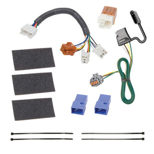 Se adapta al paquete de enganche de remolque Nissan Xterra 2005-2015 con cableado de 4 planos + soporte de bola con caída de 4" + bola de 2" + bola de 2-5/16" + soporte de cableado + bloqueo de enganche + cubierta de enganche de Reese Towpower