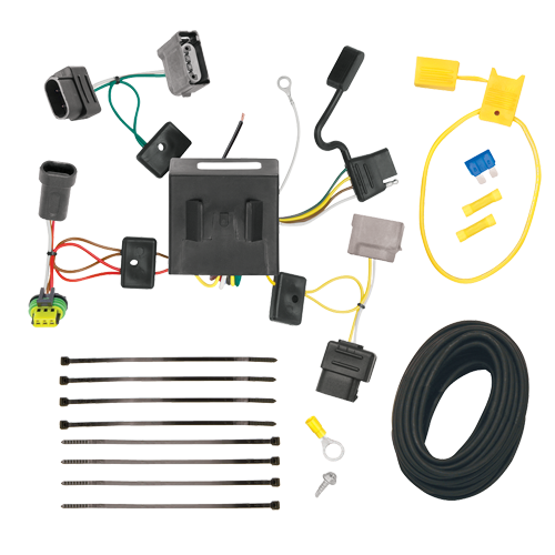 Fits 2011-2020 Dodge Journey Trailer Hitch Tow PKG w/ Tekonsha Brakeman IV Brake Control + Generic BC Wiring Adapter + 7-Way RV Wiring (For w/LED Taillights Models) By Reese Towpower