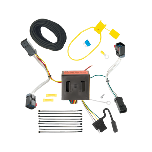 Se adapta al paquete de enganche de remolque Jeep Compass 2011-2017 con arnés de cableado plano de 4 + barra de tracción + bola de 1-7/8" + bola de 2" + cubierta de enganche (para modelos (estilo de carrocería antiguo)) de Draw-Tite