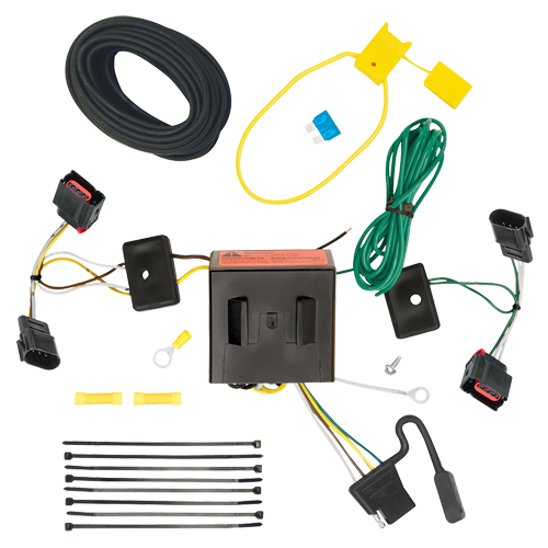 Se adapta al paquete de enganche de remolque Chrysler Town &amp; Country 2008-2010 con cableado plano de 4 + kit de montaje de bola de inicio con caída de 2" y bola de 2" de Reese Towpower