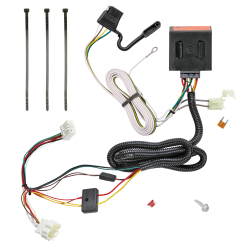 Se adapta al paquete de enganche de remolque Honda CR-V 2012-2016 con arnés de cableado plano de 4 + kit de inicio de enclavamiento con bola de 2", caída de 1-1/4" y elevación de 3/4" + enganche doble y bloqueos de acoplador de Draw-Tite