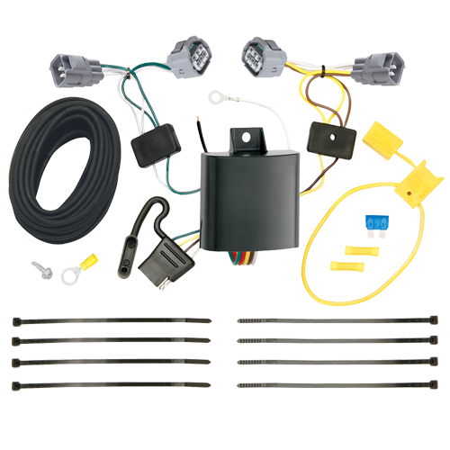 Se adapta al paquete de enganche de remolque Jeep Cherokee 2014-2018 con cableado plano de 4 + kit de montaje de bola de inicio con caída de 2" y bola de 1-7/8" + soporte de cableado + bloqueo de enganche + cubierta de enganche de Reese Towpower