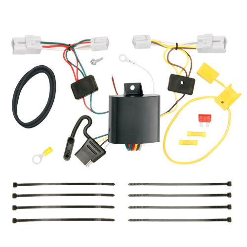 Fits 2012-2017 Toyota Prius V 4-Flat Vehicle End Trailer Wiring Harness + Wiring Bracket + Wiring Tester + Electric Grease By Tekonsha