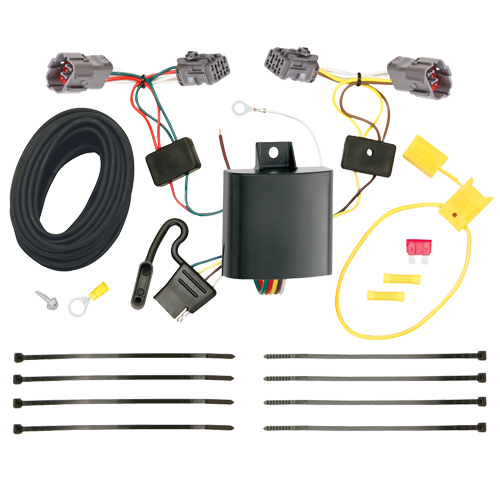 Se adapta al paquete de enganche de remolque KIA Soul 2010-2013 con arnés de cableado de 4 planos + barra de tracción + bolas intercambiables de 1-7/8" y 2" + cubierta de enganche (para modelos con luces traseras LED) de Draw-Tite