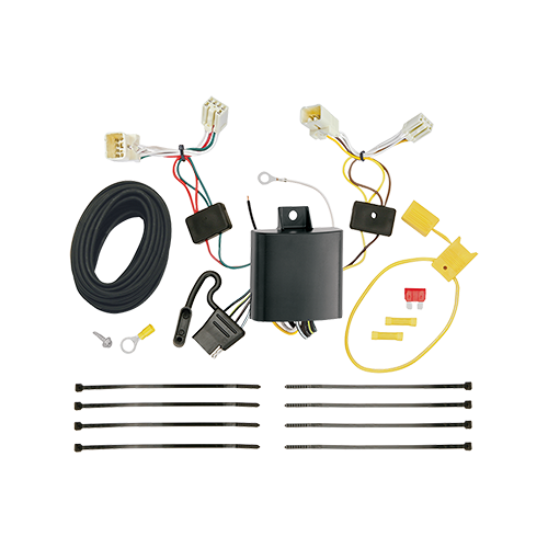 Se adapta al paquete de enganche de remolque Hyundai Elantra 2017-2020 con arnés de cableado plano de 4 + barra de tracción + bola de 2" + cubierta de enganche + bloqueo de enganche (excluye: modelos limitados y deportivos) de Draw-Tite