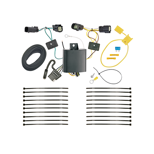 Fits 2018-2021 Chevrolet Equinox Trailer Hitch Tow PKG w/ 4-Flat Wiring + Ball Mount w/ 4" Drop + Interchangeable Ball 1-7/8" & 2" & 2-5/16" + Wiring Bracket + Dual Hitch & Coupler Locks + Hitch Cover (For Premier, Except Models w/1.6L Diesel Engine