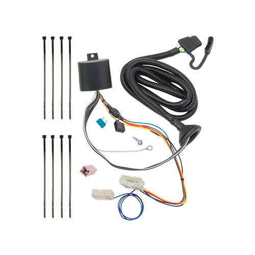 Se adapta al paquete de enganche de remolque Honda Pilot 2016-2022 con cableado plano de 4 + kit de montaje de bola de inicio con caída de 2" y bola de 2" + soporte de cableado + cubierta de enganche de Draw-Tite