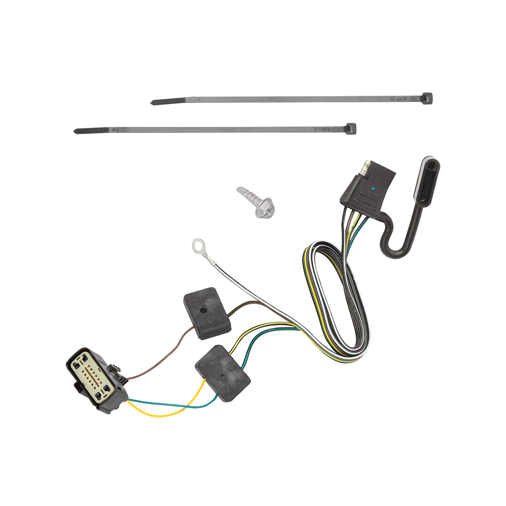 Fits 2018-2024 Buick Enclave 4-Flat Vehicle End Trailer Wiring Harness + Wiring Bracket By Tekonsha