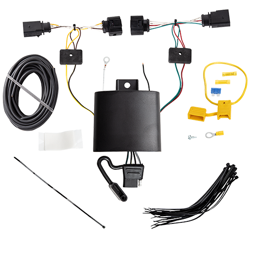 Se adapta al paquete de enganche de remolque Volkswagen Jetta 2019-2023 con arnés de cableado plano de 4 + soporte de Reese Towpower