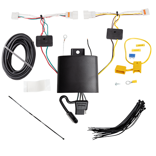 Se adapta al paquete de enganche de remolque KIA Rio 2018-2023 con arnés de cableado de 4 planos + barra de tracción + bolas intercambiables de 1-7/8" y 2" + cubierta de enganche + bloqueo de enganche (para modelos sedán) de Reese Towpower