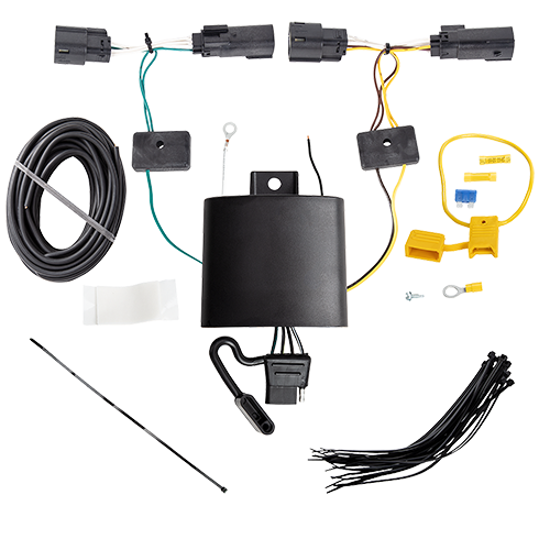 Se adapta al paquete de remolque con enganche para remolque Ford Escape 2019-2019 con arnés de cableado plano de 4 + barra de tracción + bola de 1-7/8" + bola de 2" + soporte de cableado + cubierta de enganche de Draw-Tite