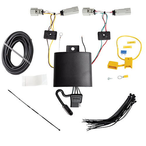 Fits 2020-2023 Lincoln Aviator Trailer Hitch Tow PKG w/ 4-Flat Wiring Harness + Interlock Starter Kit w/ 2" Ball 1-1/4" Drop 3/4" Rise By Reese Towpower