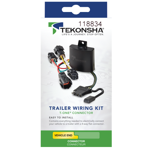 Fits 2021-2023 Hyundai Elantra 4-Flat Vehicle End Trailer Wiring Harness + Wiring Bracket By Tekonsha