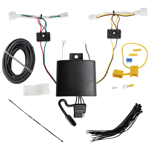 Fits 2020-2021 Mitsubishi Outlander Sport Trailer Hitch Tow PKG w/ 4-Flat Wiring Harness + Interlock Starter Kit w/ 2" Ball 2-1/2" Drop 2" Rise + Wiring Bracket + Hitch Cover + Hitch Lock By Reese Towpower