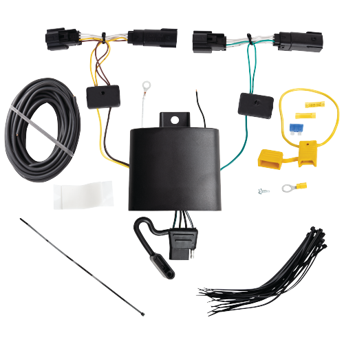 Se adapta al arnés de cableado del remolque del extremo del vehículo de 4 planos del Jeep Grand Cherokee 2022-2023 + soporte de cableado + probador de cableado de Tekonsha