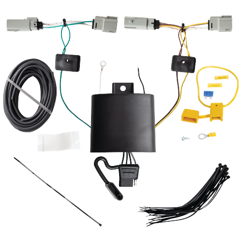 Se adapta al paquete de remolque con enganche para remolque Ford Bronco 2021-2023 con 4 cables planos + kit de inicio táctico Interlock con caída de 3-1/4" y bola de 2" (excluye: con luces traseras LED o con modelos de enganche OEM) por Draw -Tita