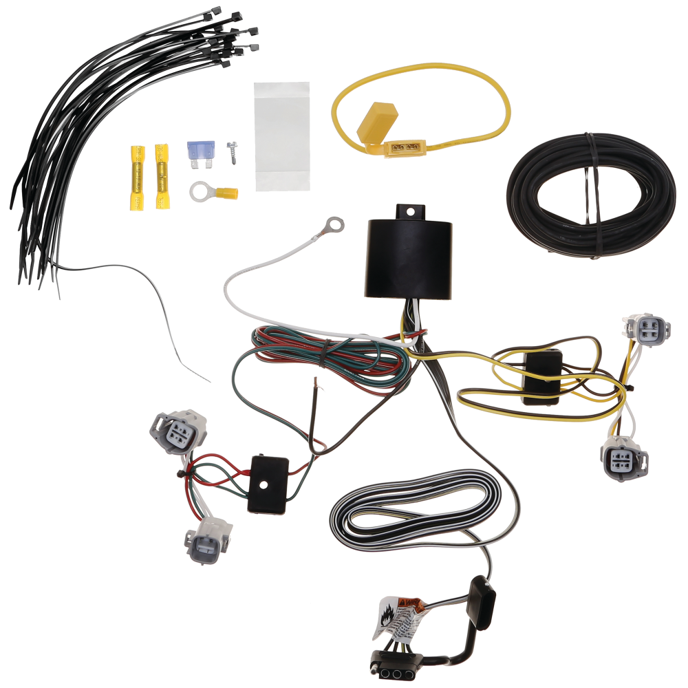 Se adapta al paquete de enganche de remolque cruzado Toyota Corolla 2022-2023 con cableado plano de 4 + soporte de bola con caída de 4" + bola de 2" + bola de 2-5/16" (para modelos con luces traseras LED) de Reese Towpower