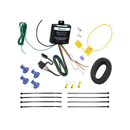 Fits 2007-2007 Jeep Patriot 4-Flat Vehicle End Trailer Wiring Harness + Wiring Bracket + Wiring Tester + Electric Grease By Tekonsha