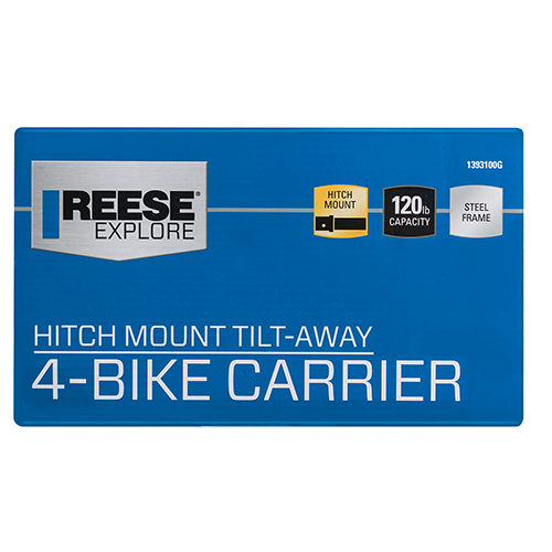 Fits 2000-2003 Ford F-150 Trailer Hitch Tow PKG w/ 4 Bike Carrier Rack + Hitch Lock (For SuperCrew Models) By Reese Towpower