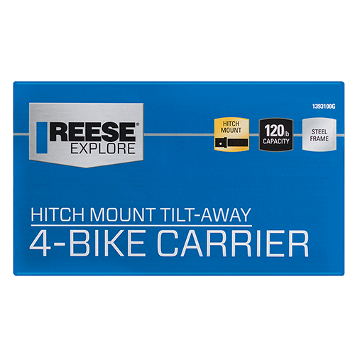 Se adapta al paquete de enganche de remolque Nissan Pathfinder 2013-2020 con portabicicletas para 4 bicicletas + bloqueo de enganche de Reese Towpower