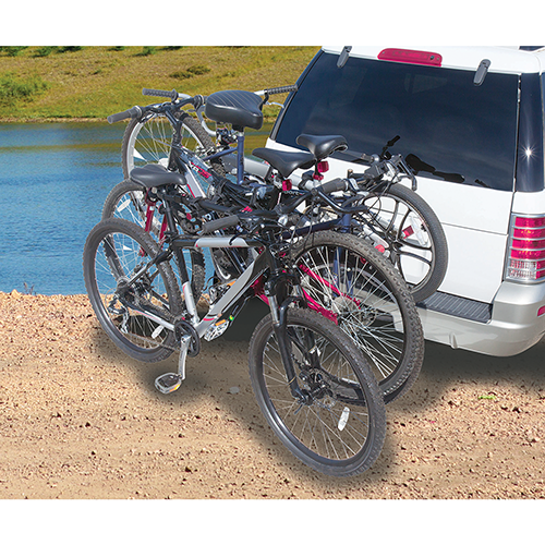 Fits 2014-2018 GMC Sierra 1500 Trailer Hitch Tow PKG w/ 4 Bike Carrier Rack + Hitch Lock By Reese Towpower