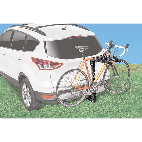 Fits 2016-2023 Toyota Hilux Trailer Hitch Tow PKG w/ 4 Bike Carrier Rack + Hitch Lock By Draw-Tite