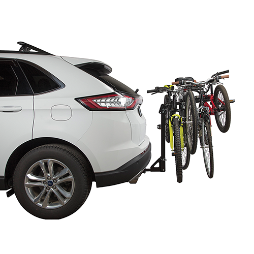 Fits 2023-2023 Subaru Solterra Trailer Hitch Tow PKG w/ 4 Bike Carrier Rack + Hitch Lock By Reese Towpower