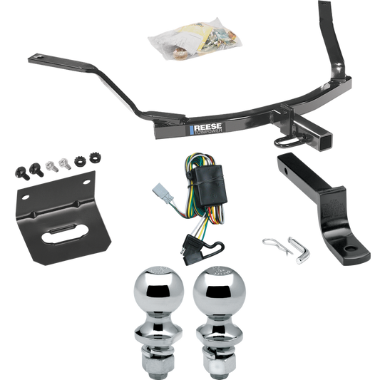 Se adapta al paquete de remolque con enganche de remolque Acura CL 2001-2003 con arnés de cableado plano de 4 + barra de tracción + bola de 1-7/8" + bola de 2" + soporte de cableado (para modelos de motor 3.2) de Reese Towpower