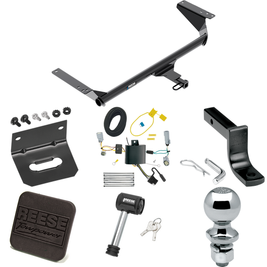 Se adapta al paquete de enganche de remolque Chrysler Voyager 2020-2023 con arnés de cableado de 4 planos + barra de tracción + bola de 2" + soporte de cableado + cubierta de enganche + bloqueo de enganche de Reese Towpower