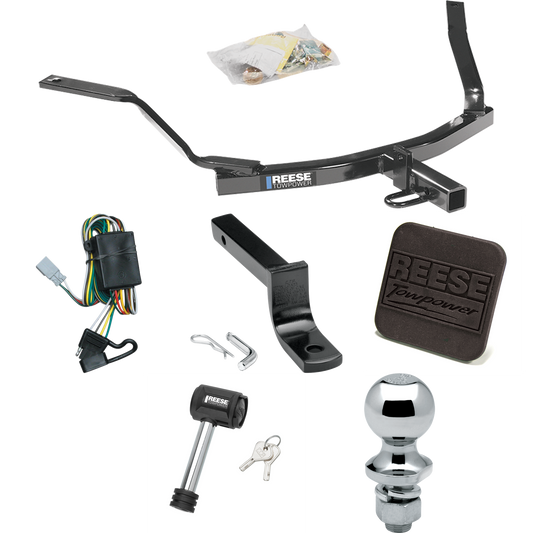 Fits 1998-2002 Honda Accord Trailer Hitch Tow PKG w/ 4-Flat Wiring Harness + Draw-Bar + 1-7/8" Ball + Hitch Cover + Hitch Lock (For Sedan Models) By Reese Towpower