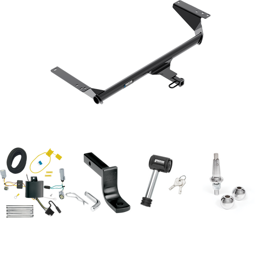 Fits 2020-2023 Chrysler Voyager Trailer Hitch Tow PKG w/ 4-Flat Wiring Harness + Draw-Bar + Interchangeable 1-7/8" & 2" Balls + Hitch Lock By Reese Towpower