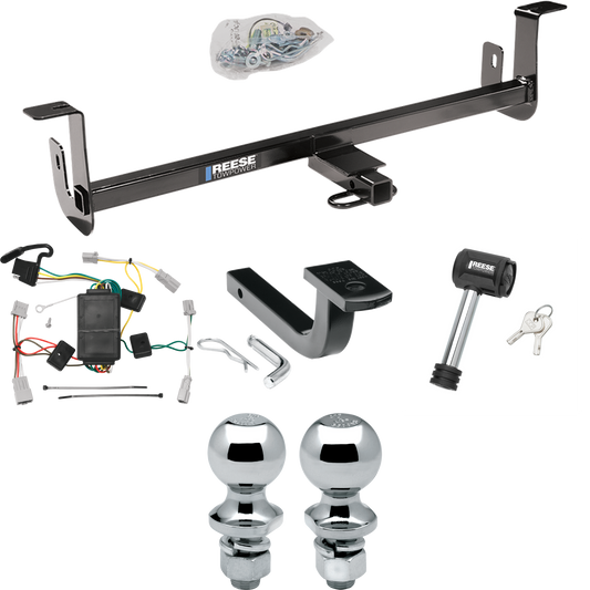 Fits 2010-2013 Mazda 3 Trailer Hitch Tow PKG w/ 4-Flat Wiring Harness + Draw-Bar + 1-7/8" + 2" Ball + Hitch Lock (For Hatchback, w/Grand Touring LED Taillights Models) By Reese Towpower