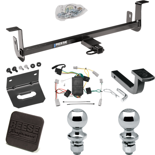 Fits 2010-2013 Mazda 3 Trailer Hitch Tow PKG w/ 4-Flat Wiring Harness + Draw-Bar + 1-7/8" + 2" Ball + Wiring Bracket + Hitch Cover (For Hatchback, w/Grand Touring LED Taillights Models) By Reese Towpower