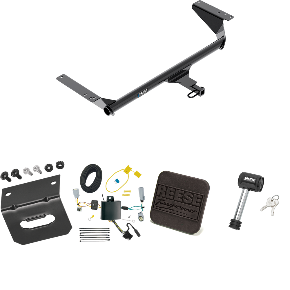 Fits 2017-2020 Chrysler Pacifica Trailer Hitch Tow PKG w/ 4-Flat Wiring Harness + Hitch Cover + Hitch Lock (For Touring Models) By Reese Towpower