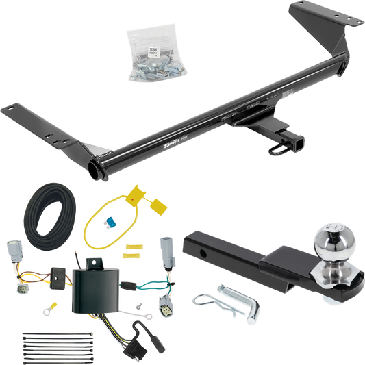 Fits 2020-2023 Chrysler Voyager Trailer Hitch Tow PKG w/ 4-Flat Wiring Harness + Interlock Starter Kit w/ 2" Ball 1-1/4" Drop 3/4" Rise By Draw-Tite