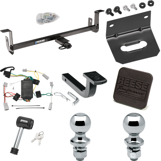 Fits 2010-2013 Mazda 3 Trailer Hitch Tow PKG w/ 4-Flat Wiring Harness + Draw-Bar + 1-7/8" + 2" Ball + Wiring Bracket + Hitch Cover + Hitch Lock (For Hatchback, w/Grand Touring LED Taillights Models) By Reese Towpower