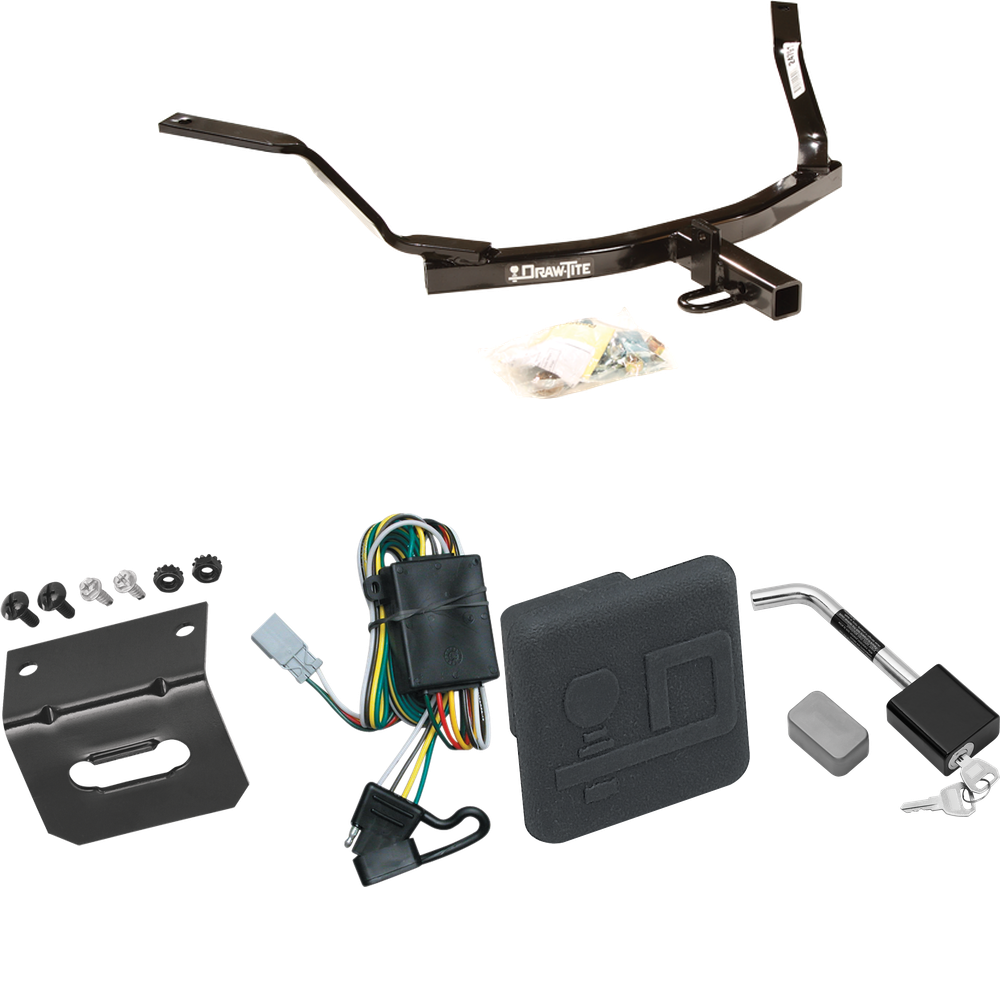 Se adapta al paquete de enganche de remolque Acura CL 2001-2003 con arnés de cableado plano de 4 + cubierta de enganche + bloqueo de enganche (para modelos de motor 3.2) de Draw-Tite