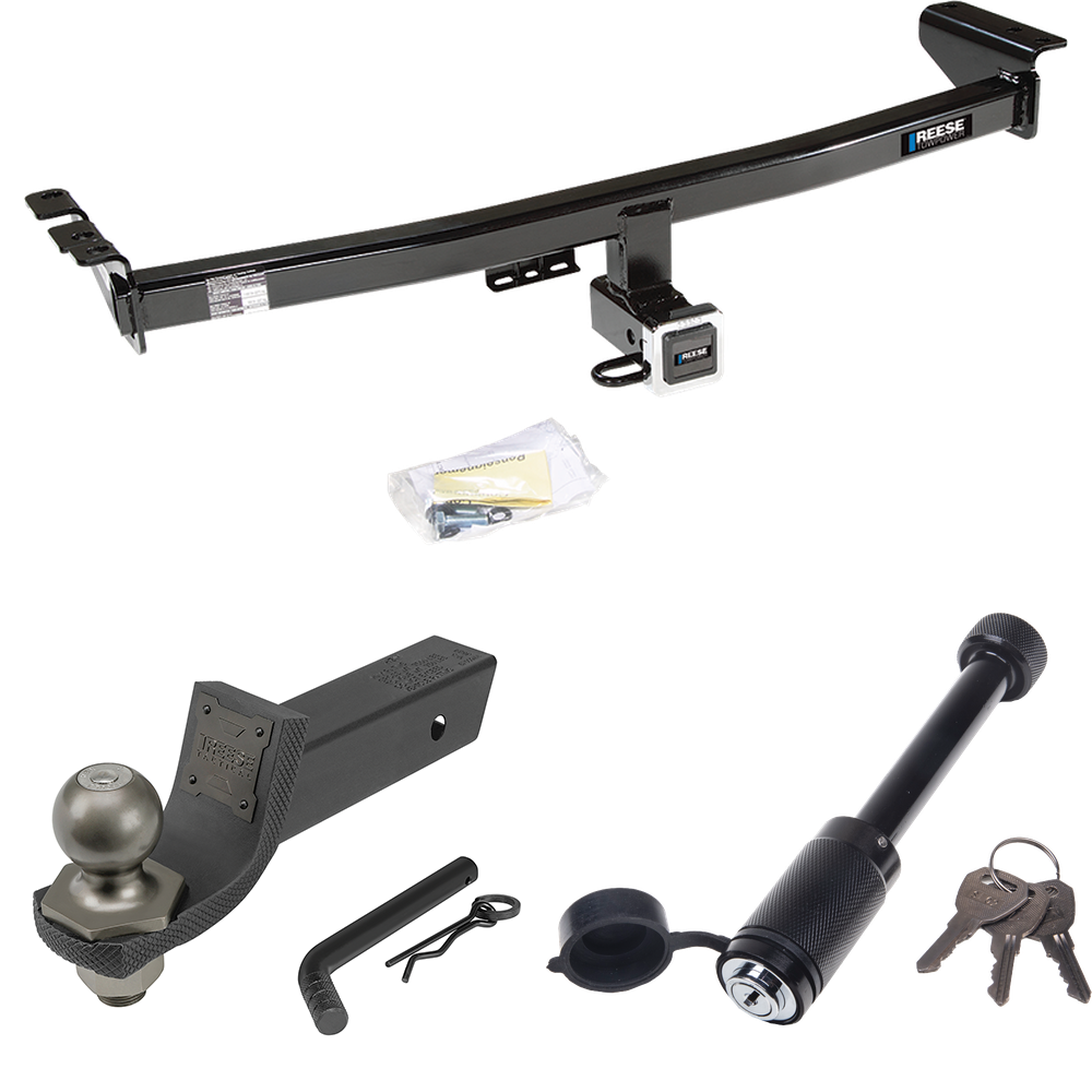 Fits 2003-2004 Volvo XC90 Trailer Hitch Tow PKG + Interlock Tactical Starter Kit w/ 2" Drop & 2" Ball + Tactical Dogbone Lock By Reese Towpower