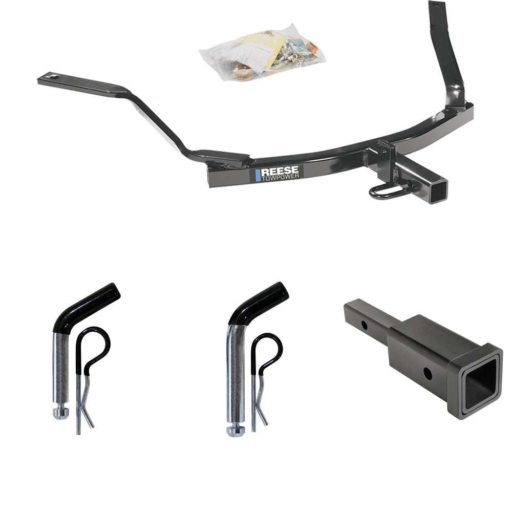 Fits 1999-2003 Acura TL Trailer Hitch Tow PKG w/ Hitch Adapter 1-1/4" to 2" Receiver + 1/2" Pin & Clip + 5/8" Pin & Clip (For 3.2 Engine Models) By Reese Towpower