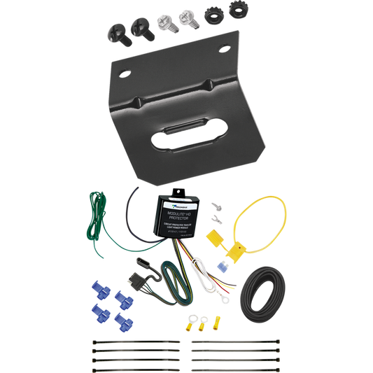 Fits 2016-2019 Mercedes-Benz GLE350 4-Flat Vehicle End Trailer Wiring Harness + Wiring Bracket By Tekonsha