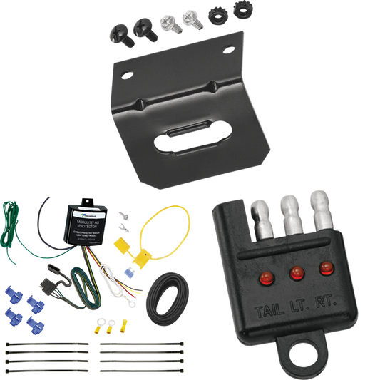 Se adapta al arnés de cableado del remolque del extremo del vehículo de 4 planos Dodge Dart 2013-2016 + soporte de cableado + probador de cableado de Tekonsha